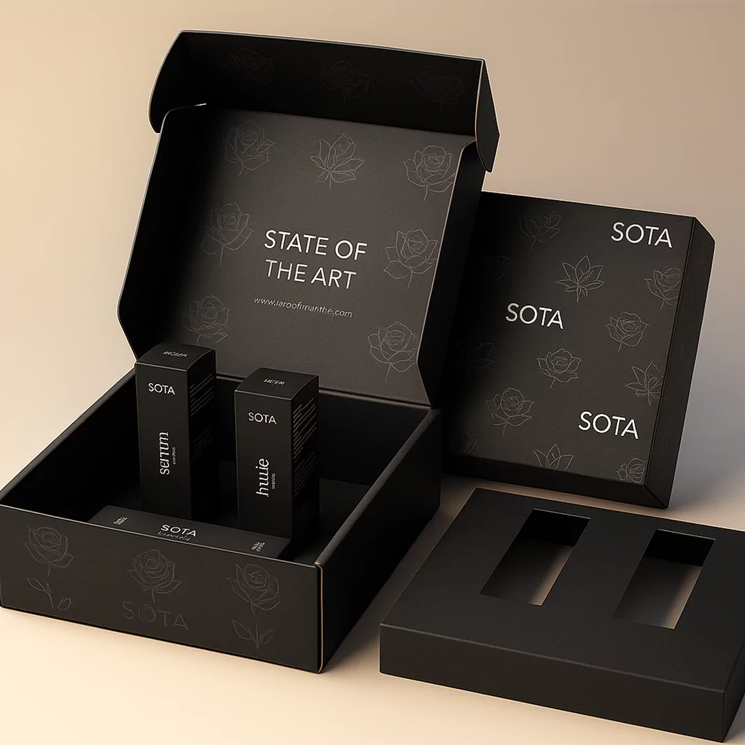 Custom Black Mailer Packaging Boxes