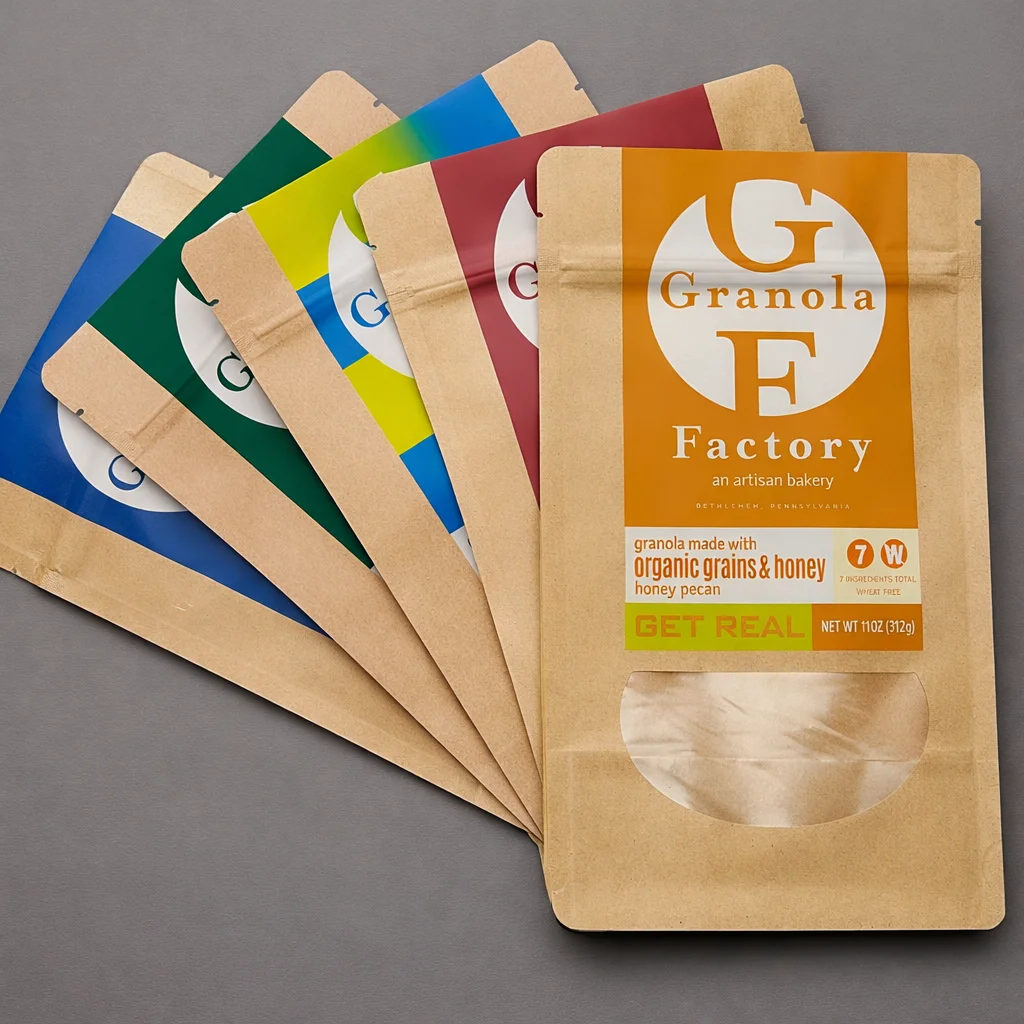 Custom Kraft Flat Pouches